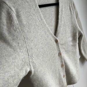 Wilfred Medium Cashmere Heather Gray Cardigan Babaton Aritzia M 8 10